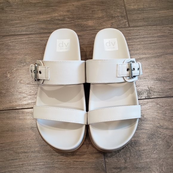 Dolce Vita Shoes - NWOT Dolce Vita Ivory Annie Buckle Strap Flat Sandals Size 8